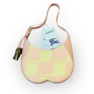 Burberry Small Chess Artwork Shoulder Bag in Blush Pink & Yellow SN80815 -*NWT!*